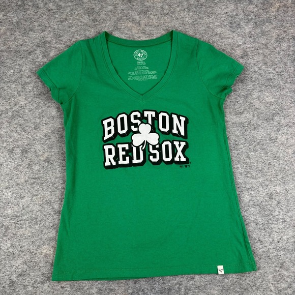 ’47 Tops - '47 Brand Boston Red‎ Sox T-Shirt Green Womens Small S